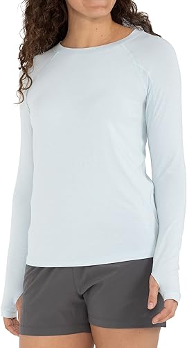 Free Fly Camisa de manga larga con sombra de bambú para mujer, transpirable, con protección solar UPF 50+
