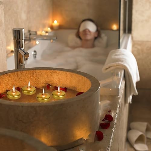 Miniatura 10 de Velas flotantes de 3 pulgadas de combustión continua durante más de 13 horas, sin olor, sin humo, blancas, antigoteo, velas decorativas adecuadas