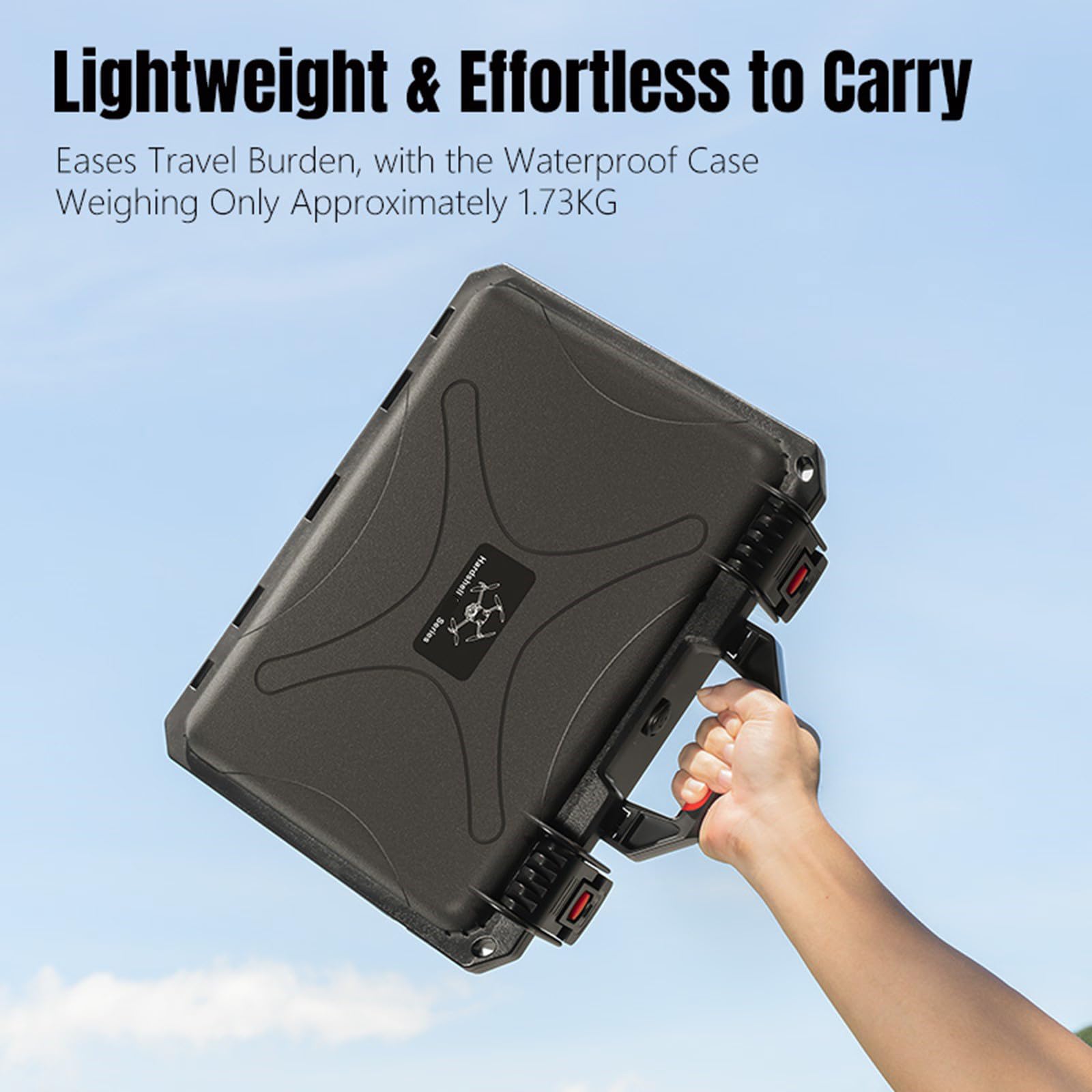 Ergonomische Design-Hülle mit komfortablem Gurt für ideal zum Wandern, Camping und einfachen Transport, wasserdichte Hartschale
