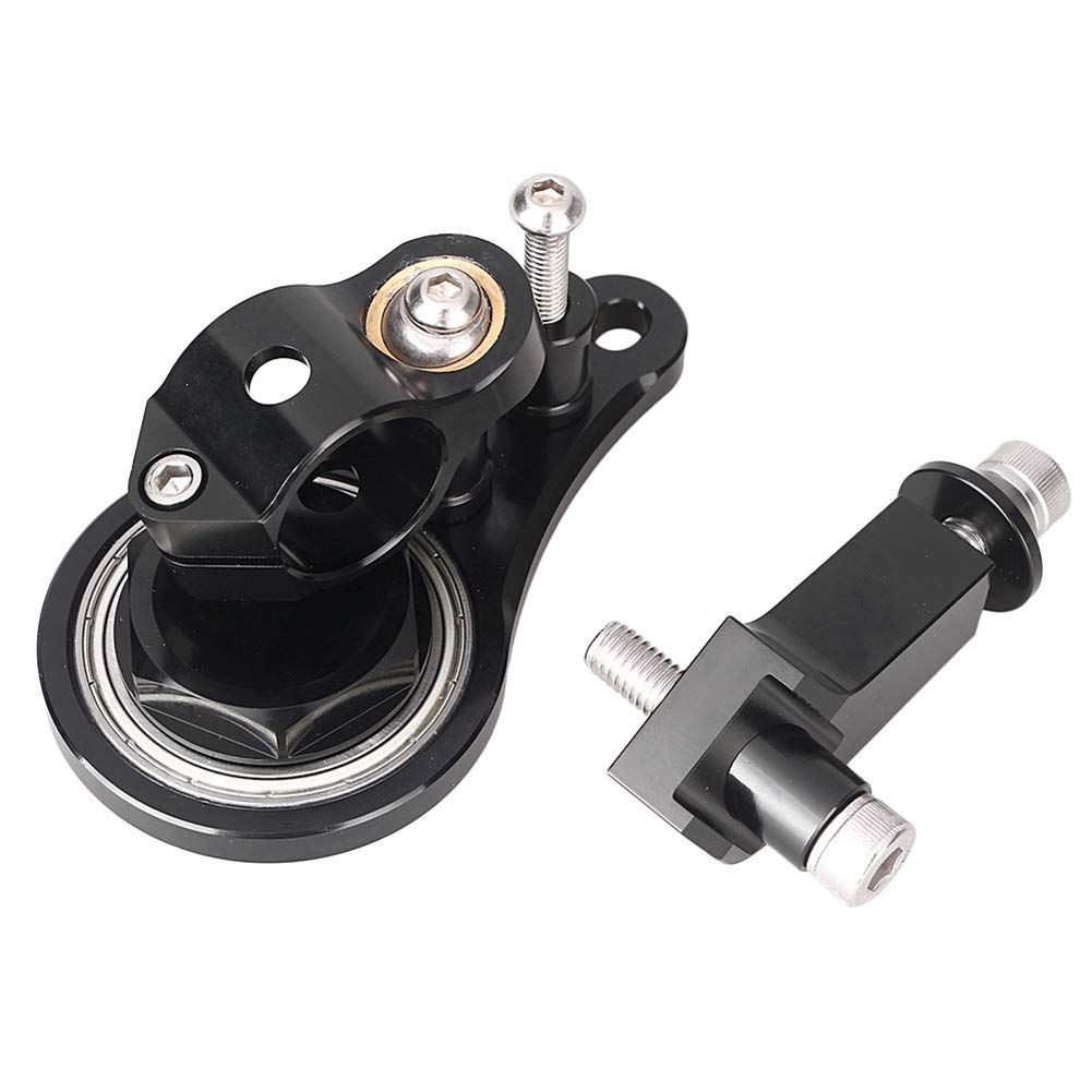 GZYF Motorcycle Front CNC Steering Damper Stabilizer Mounting Brackets for Kawasaki Ninja ZX-6R 2005-2006, Black