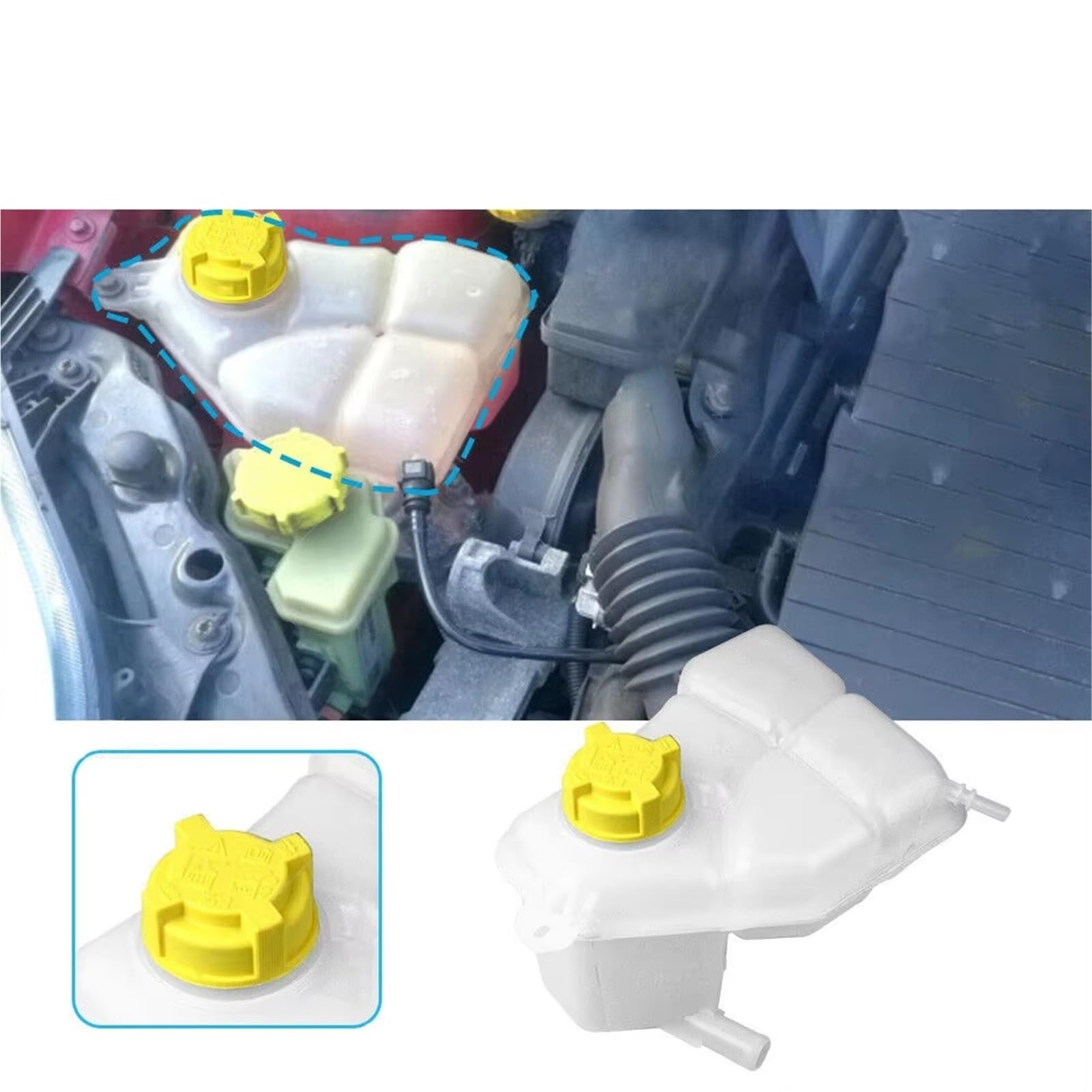 Serbatoio Dell'acqua Raffreddamento Per Ford Per Fiesta Per Mk6 2001-2008 Serbatoio Espansione Liquido Raffreddamento Con Tappo radiatore del motore