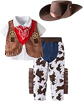 Vista 19 de LXKIKMM May's Baby Western Cowboy - Conjunto de disfraz para niños, disfraz de cosplay