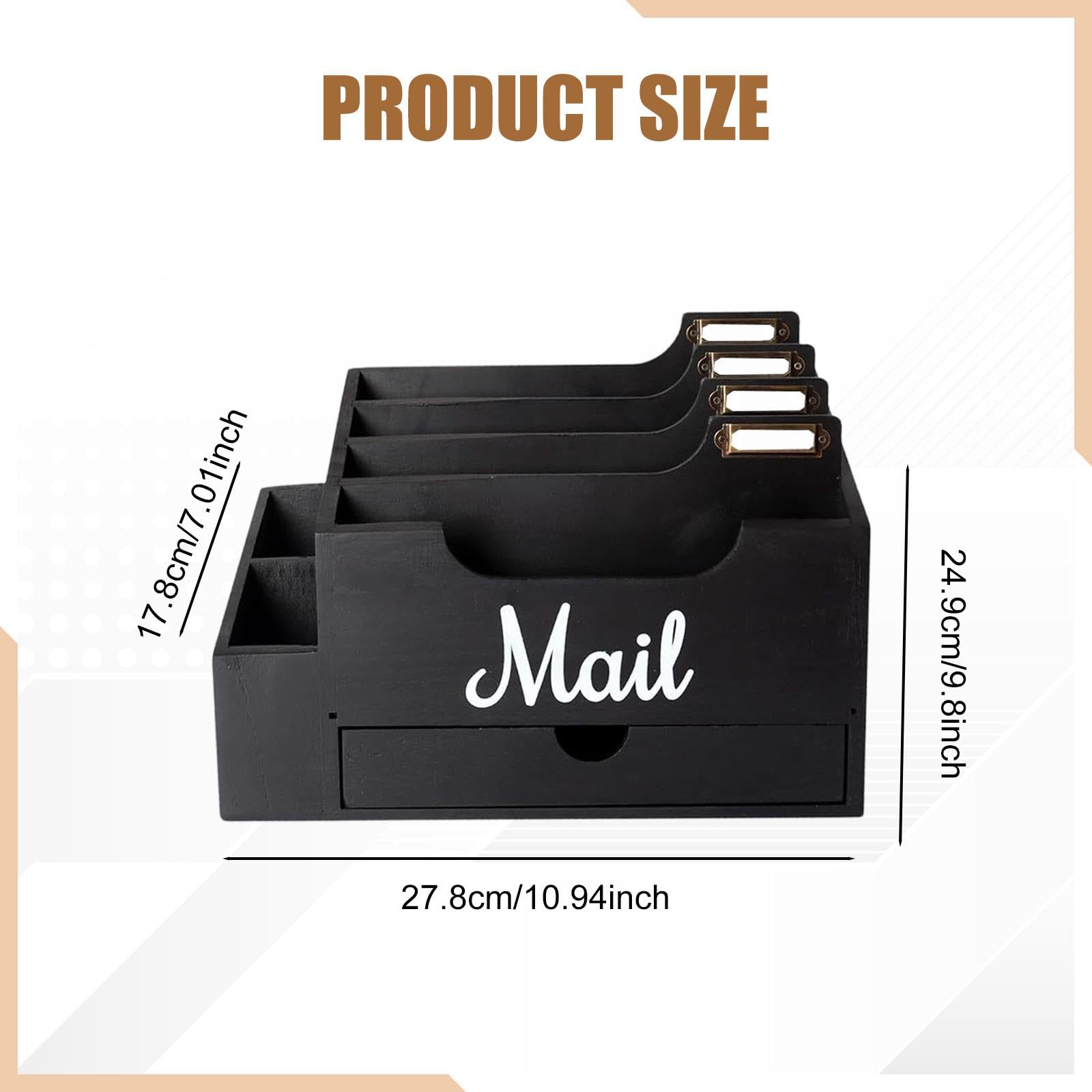Baoblaze Organizador de de mostrador, organizador de escritorio, estante para, soporte para archivos y, Negro