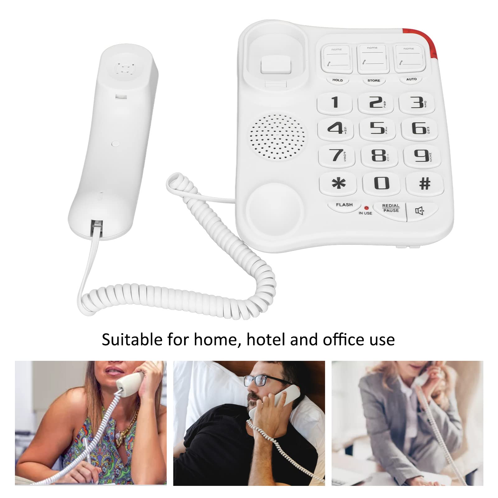 Telefono Fisso Per Anziani Con Pulsanti Grandi | Chiamata SOS Emergenza | Suoneria Forte E Volume Regolabile - Foto 5