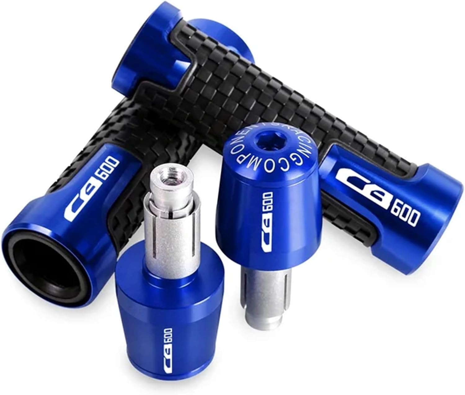 7/8 22mm Motorcycle Handlebar Grips Ends Handle Bar Cap Grip End Plugs For HONDA CB600 CB 600 2002-2011(1/A-BULE)