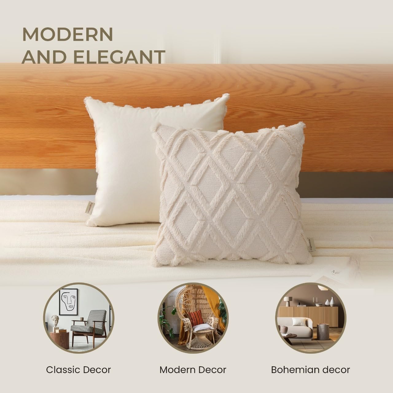 Pagnanno. Set of 2 & 4 Soft Velvet Cushion Covers 45x45cm(18x18 Inches) D8 Throw Pillowcases Square Covers for Chairs,living room,bedroom Invisible Zipper (45x45cm (18x18inch) - Image 3