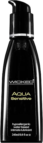 Wicked Aqua - Lubricante sin aroma sensible de 8 onzas