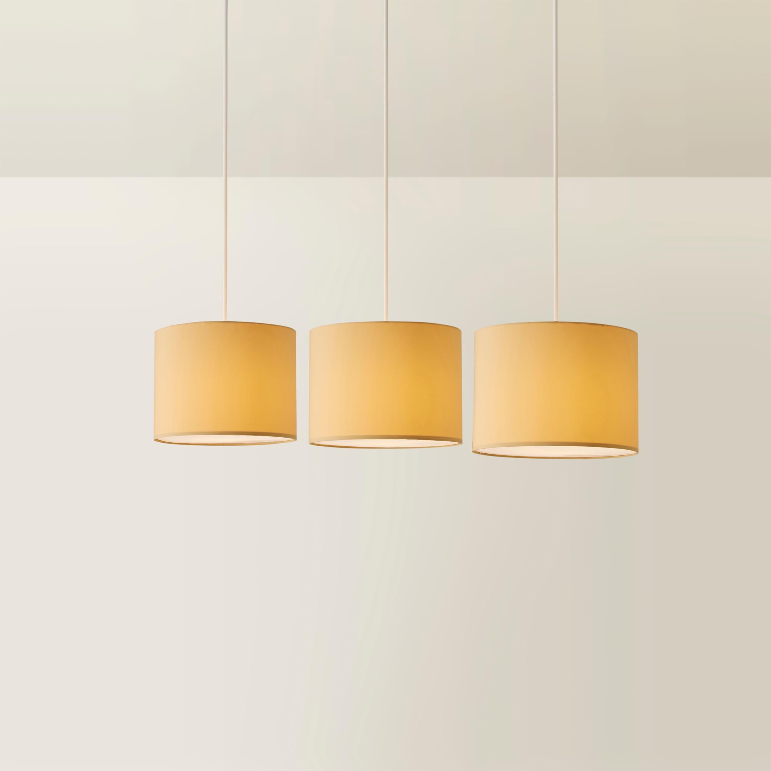 ValueLights - Torbery - Set of 3 Nesting Easy Fit Ceiling Pendant Light Lamp Shades - Camel