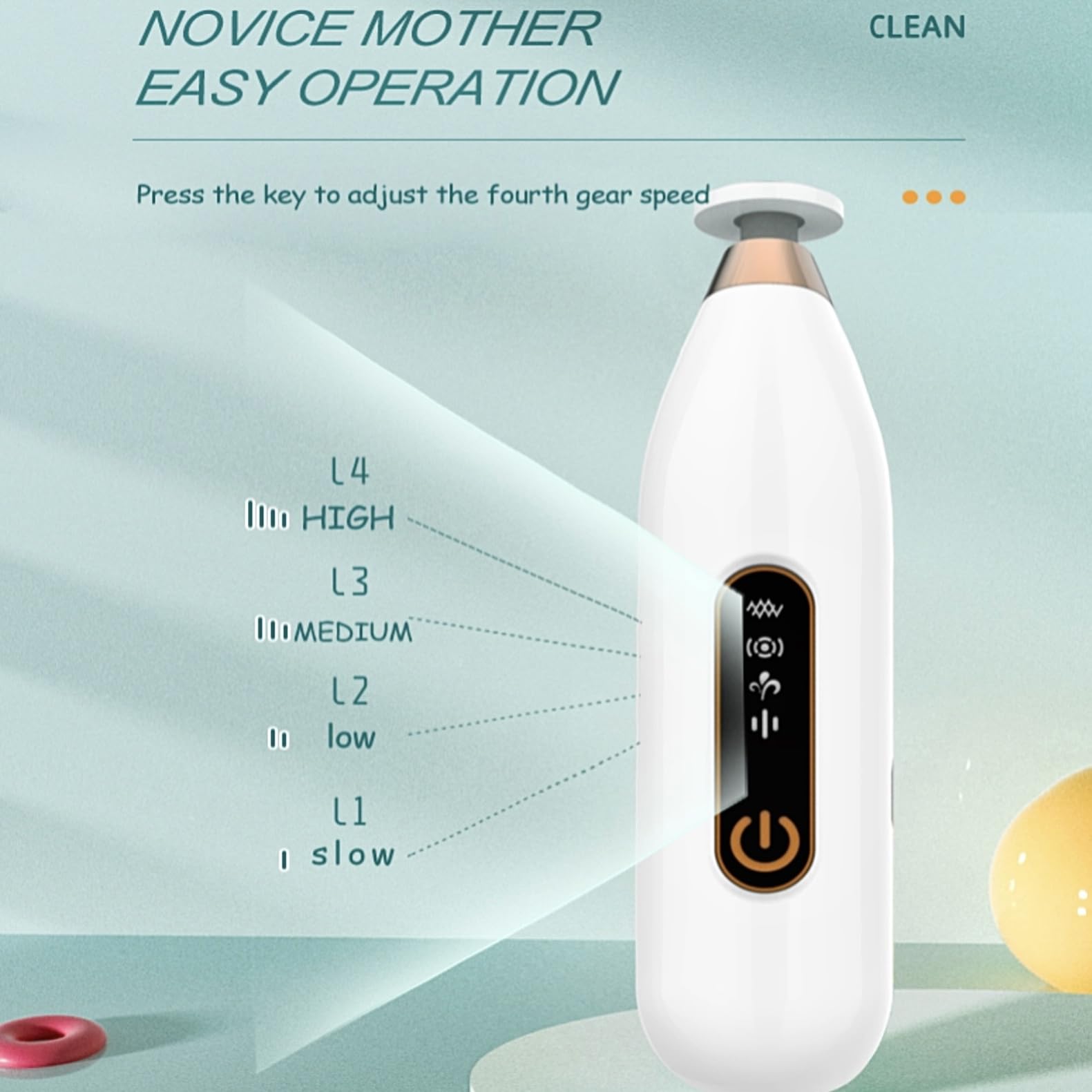 Cortadora de uñas eléctrica para bebé, lima de uñas recargable, 4 modos de velocidad, máquina eléctrica inalámbrica segura con foco LED, 5 cabezales de amoladora de repuesto para recién