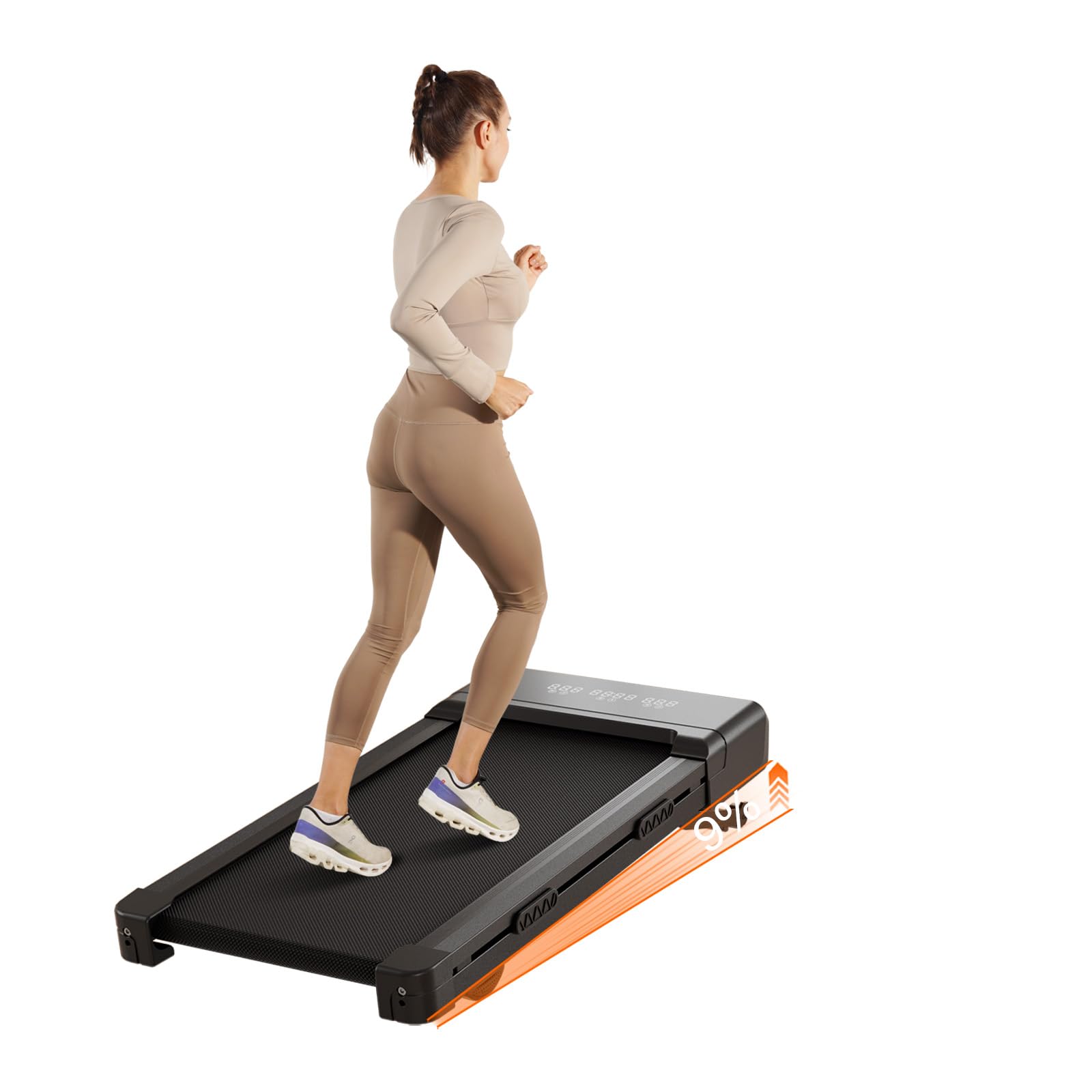 Superun Tapis Roulant Salvaspazio Pieghevole 1-6km/h con Inclinazione 9%,Tapirulan Elettrico Pieghevole 3,0 CV Mini Walking Pad Massima di 136 kg,Schermo LED, Telecomando, Controllo tramite APP