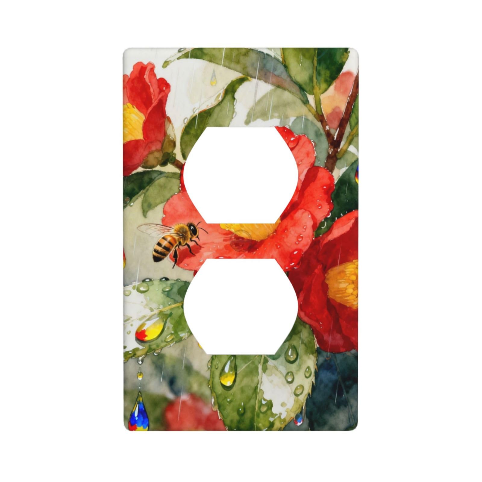 Flower Rain Decorative Switch Plate Cover-Unbreakable Polycarbonate Wall Plate for Home Office, 1 Gang with Screws