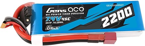 Gens ace G-Tech 2200mAh 45C 7.4V 2S Lipo Batería con Deans Plug