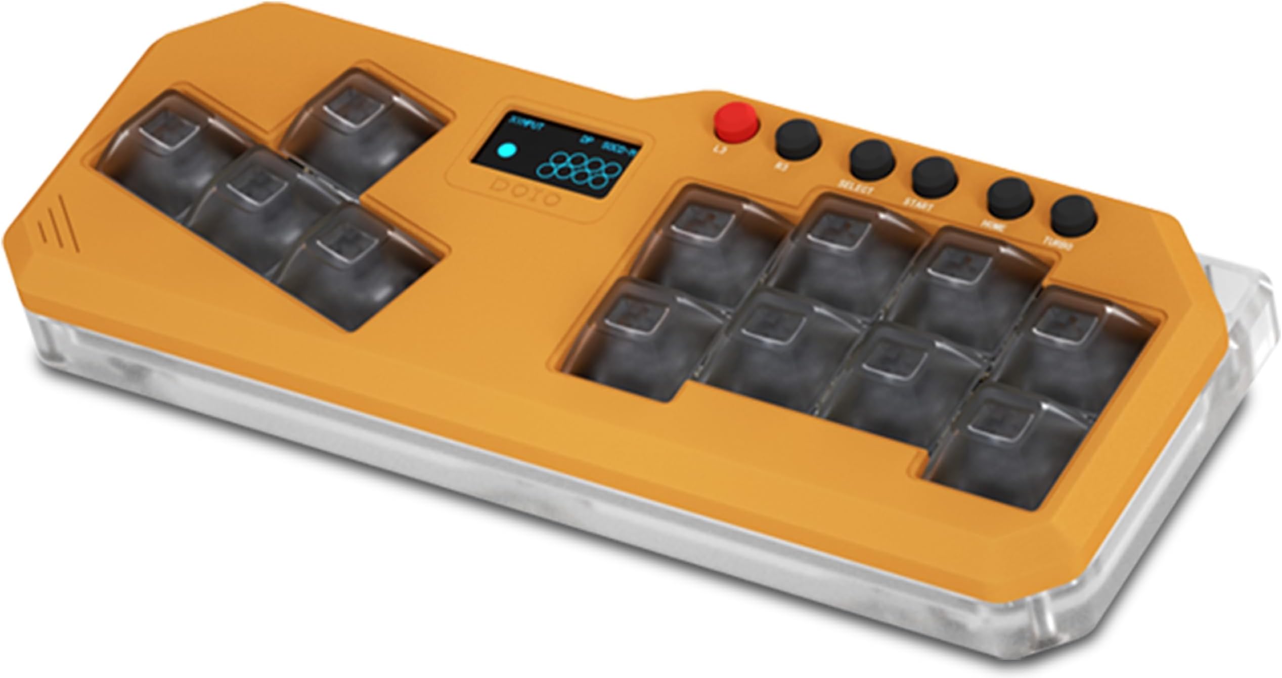 KEEBMONKEY DOIO Hitpad M Series Aluminum & Acrylic Mini Gaming Leverless Arcade Controller w/ 0.91' Display, RGB & Dual USB-C for PC/Switch/PS3/PS4/PS5