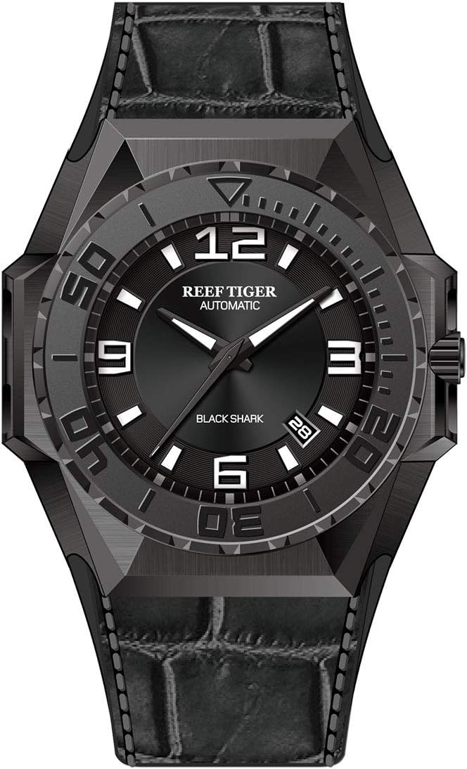 REEF TIGER Top Brand Sport Mechanical Watches All Black Dive Automatic Watches Date RGA6903