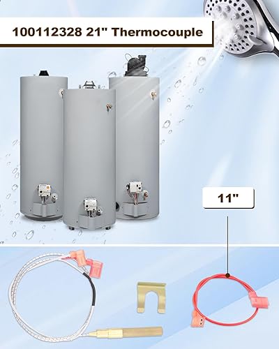 Miniatura 5 de ULXIOM 100112328 - Conjunto de termopila de 750 milivoltios de repuesto de 21 pulgadas, apto para calentador de agua Reliance Whirlpool A.O.Smith