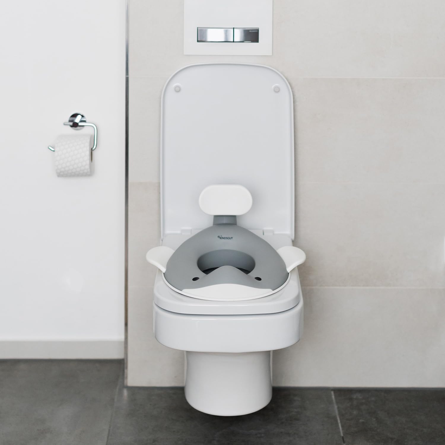 Kindsgut Toiletten-Aufsatz Wal für Kinder, kinderfreundliches Wal-Design, in dezenten und modernen Farben, frei von Schadstoffen und kindgerecht, Dunkelgrau - 5