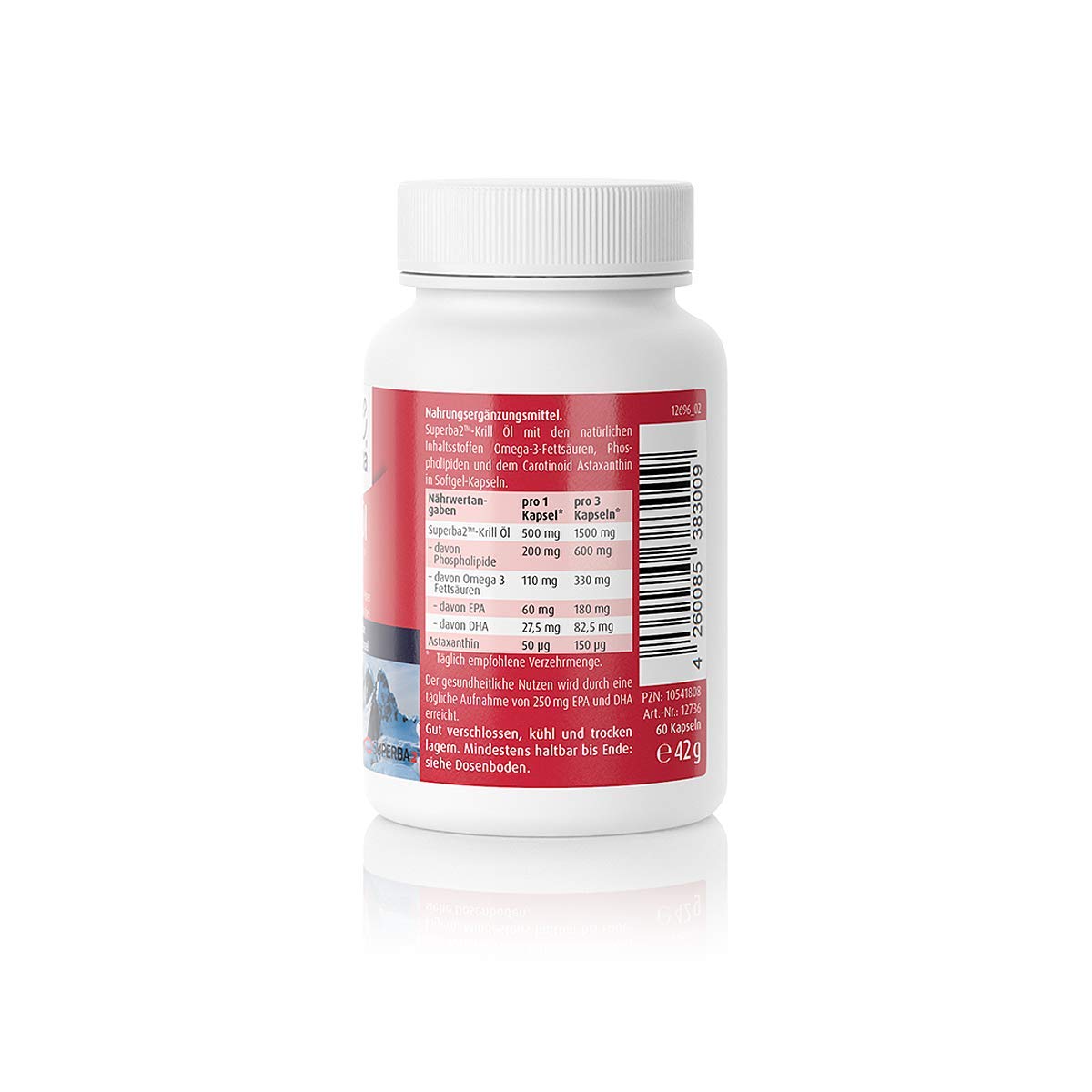 Zein Pharma Krill Öl Kapseln 500 mg, 60 Stück, 1er Pack (1 x 42 g)
