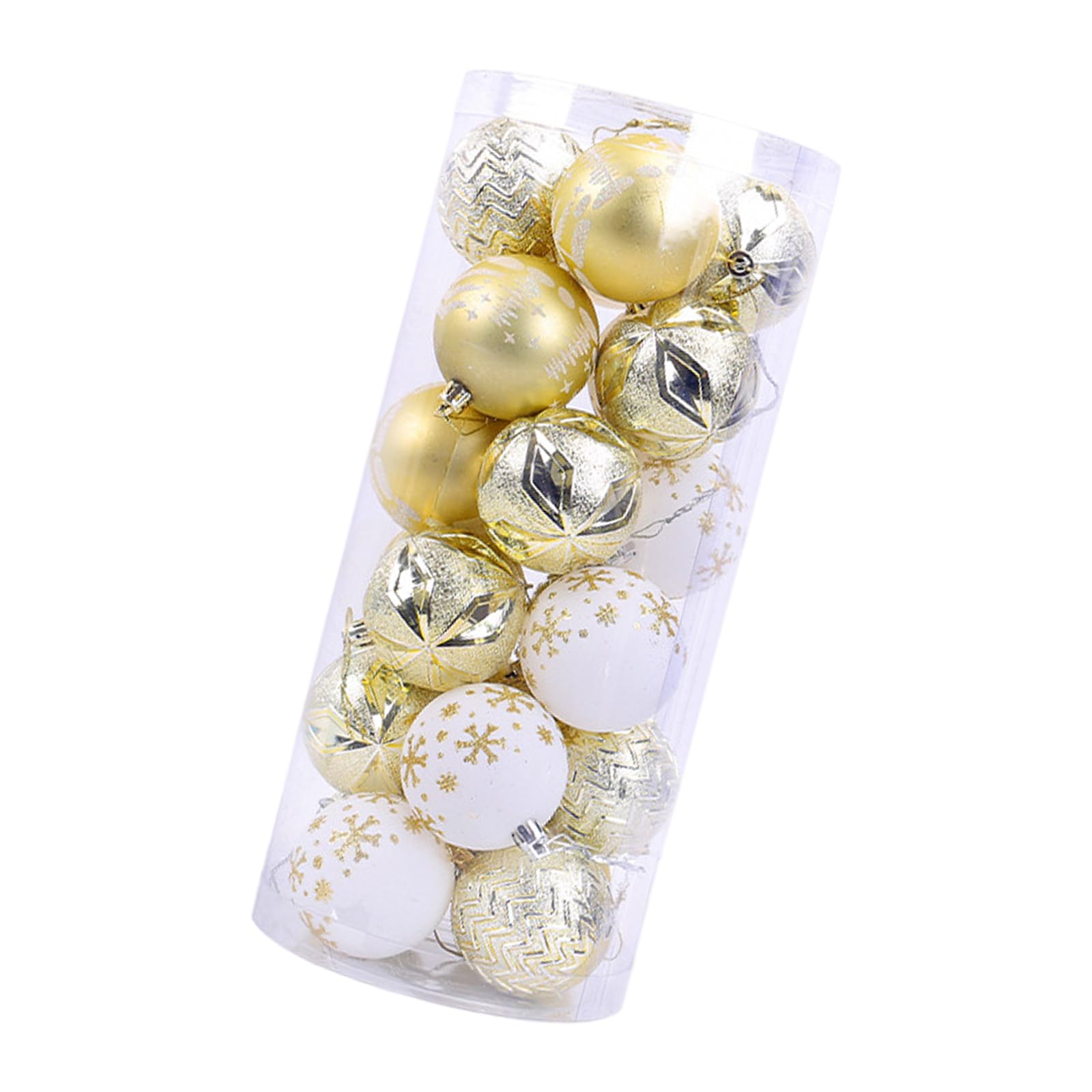 Tsophreniq 24Pcs Glittering Shatterproof Sphere Ornament Christmas Celebration Hanging Sphere Unbreakable Tree Hanging Decoration Hand Painted