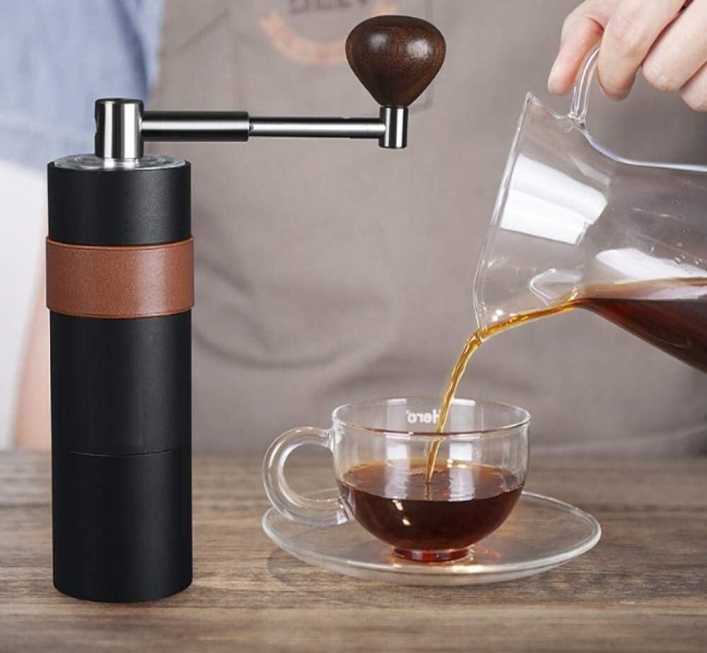 French Press Ręczne Młynki Do Kawy Metalowy Młynek Narzędzie Ze Stali Nierdzewnej Ręcznie Robiony Dzbanek Kawy(Black)