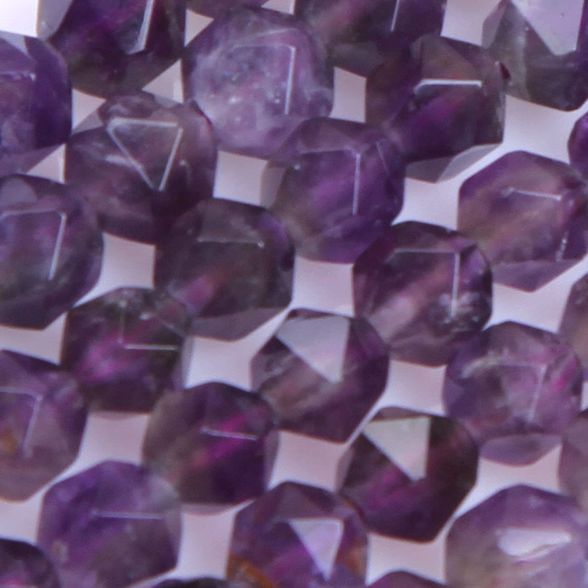 Gem-Inside Natural 6mm Amethyst Stone Round Gemstone Semi Precious Faceted Beads for Jewellery Making 15" Beaded Strand DIY Handmade Craft Supplies (63pcs/Strand) - Image 2