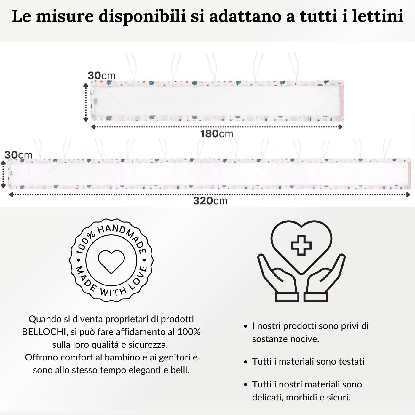 Bellochi Paracolpi Lettino 360 cm - Paracolpi Culla Universale in Morbido - Paracolpi per Letto Reversibile per Materasso 120x60 cm Cumint