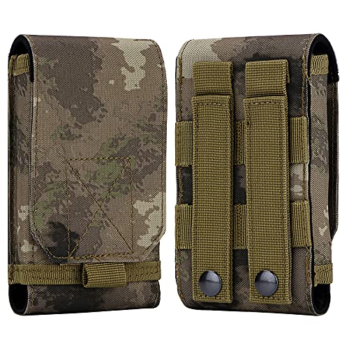 bvya Tactical Molle Phone Holster Pouch Belt Case Cover for iPhone 18 Pro Max/17 Pro Max/16 Pro Max/15 Pro/15 Plus/14/13 Pro and Other 4.7"-6.9" Phones, Size Large