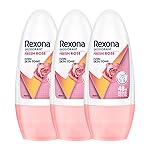 Rexona Fresh Rose Even Skin Tone Underarm Roll-On Deodorant for Women | 48-Hour Odour Protection, 0% Alcohol | 50ml (Pack of 3)