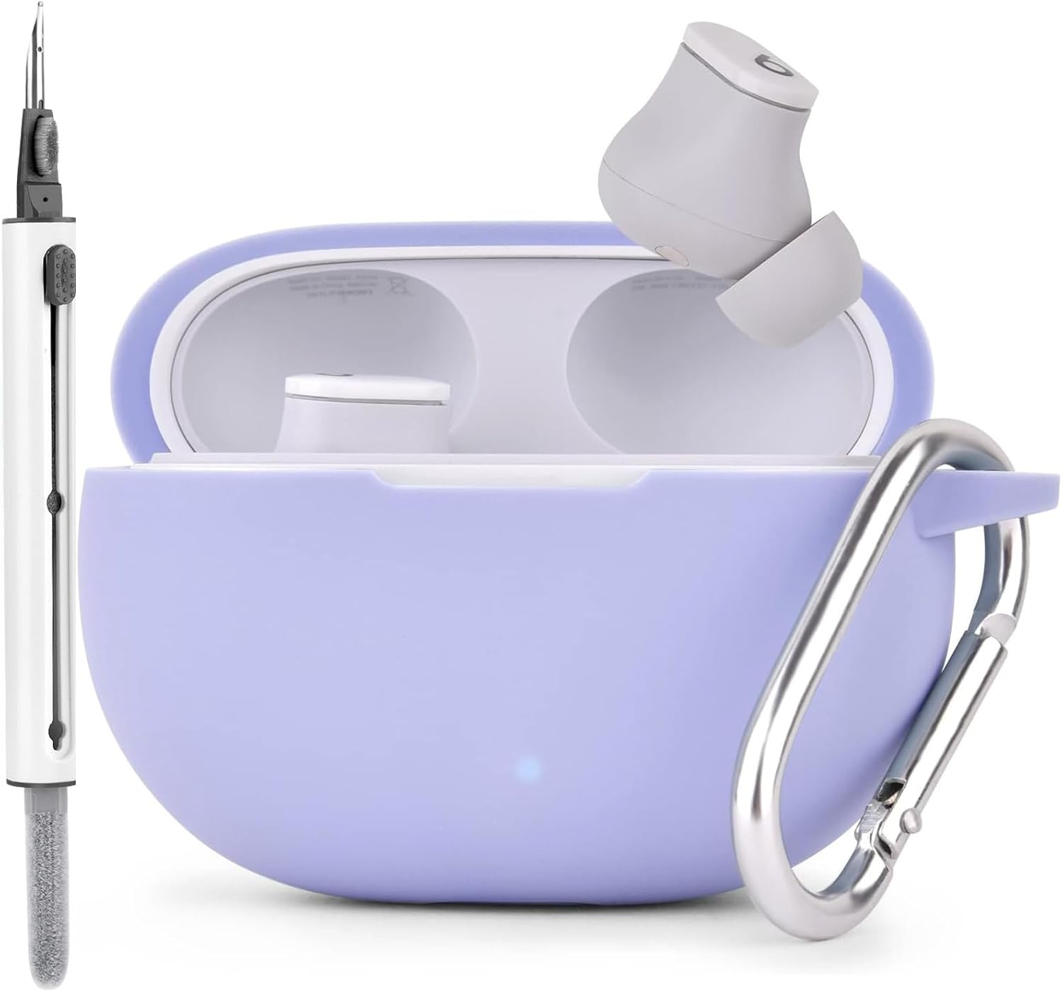 AIRSPO Silicone Case Compatible with Beats Studio Buds Case/Beats Studio Buds+ Case 2021/2023 with Cleaning Pen Soft Protective Cover for Beats Wireless Earbuds with Keychain