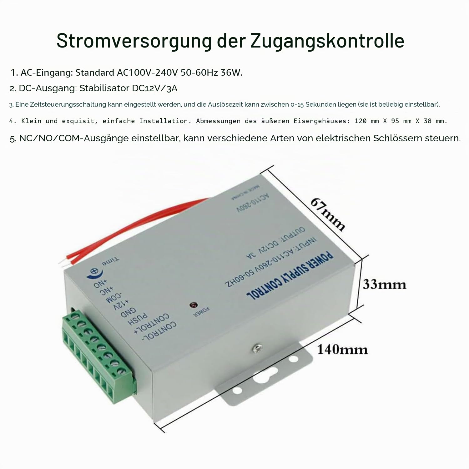 YAVIS Kit WiFi TUYA Türöffner mit Bildschirm Fingerabdruck Zugangscontroller wasserdichte Touch Tastatur RFID ID/IC NFC Kartenleser WG26/34, Elektromagnetisches Schloss 180kg, Netzteil 12V, Türglocke