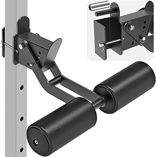 Lifeswell Nordic Hamstring Curl Attachment for 2" x 2" or 3" x 3" Power Rack, 6 Height Adjustable Leg Hold Down with Leath...
