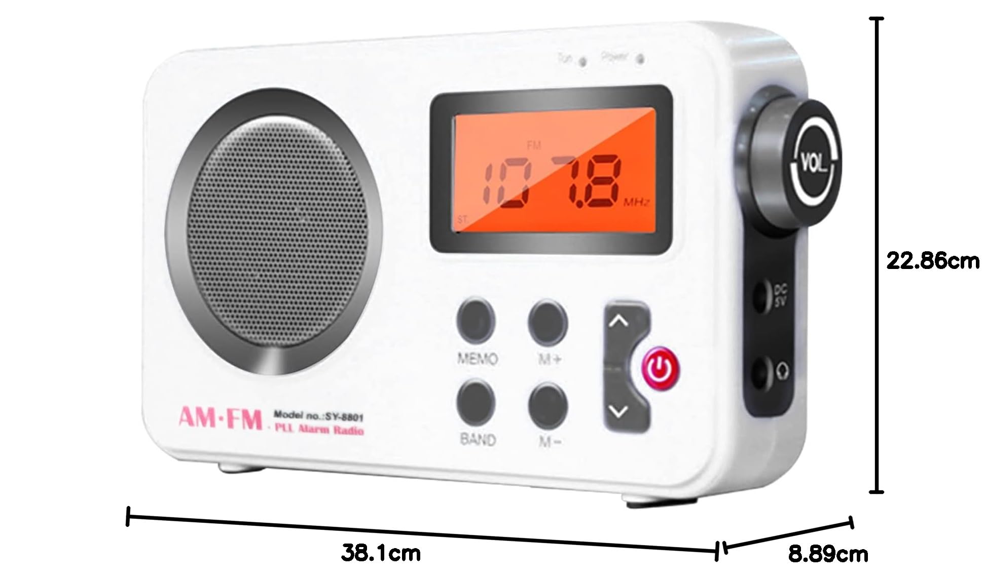 GeKLok Radio AM FM, radio de ducha, mini radio estéreo portátil con puerto para auriculares, pantalla LCD, radio inalámbrica impermeable para baño