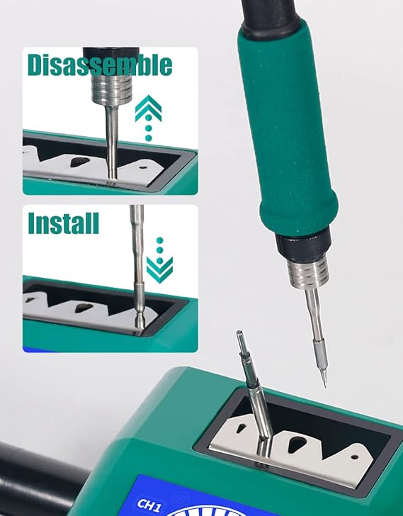 Soldering Iron Station Rapidly Heating, Electronic Welding Rework Soldering Station with C210 Solder Iron Handle, 40W Automatic Hand-held Soldering Iron Kit for Soldering & Desoldering