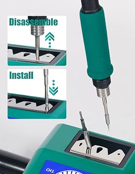 Soldering Iron Station Rapidly Heating, Electronic Welding Rework Soldering Station with C210 Solder Iron Handle, 40W Automatic Hand-held Soldering Iron Kit for Soldering & Desoldering