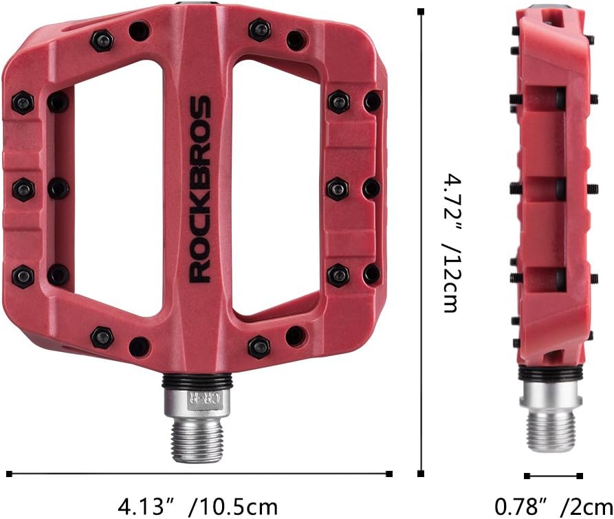 ROCKBROS MTB Pedals Mountain Bike Pedals Lightweight Nylon Fiber Bicycle Platform Pedals for BMX MTB 9/16"