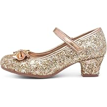 Lilley Sparkle Girls Rose Gold Glitter Heeled Shoe