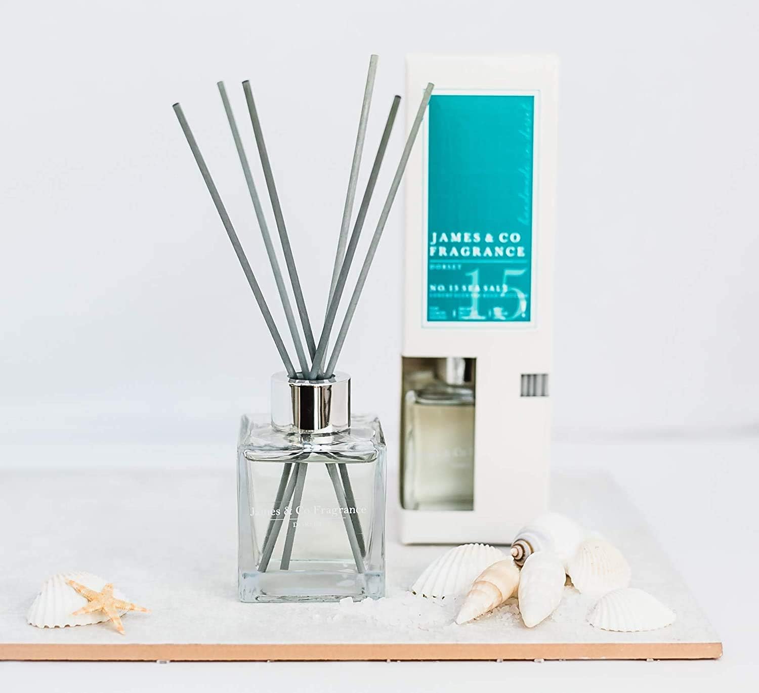 James & Co No.15 Sea Salt (Sea Salt & Driftwood) 100ml Home Fragance Reed Diffuser Set