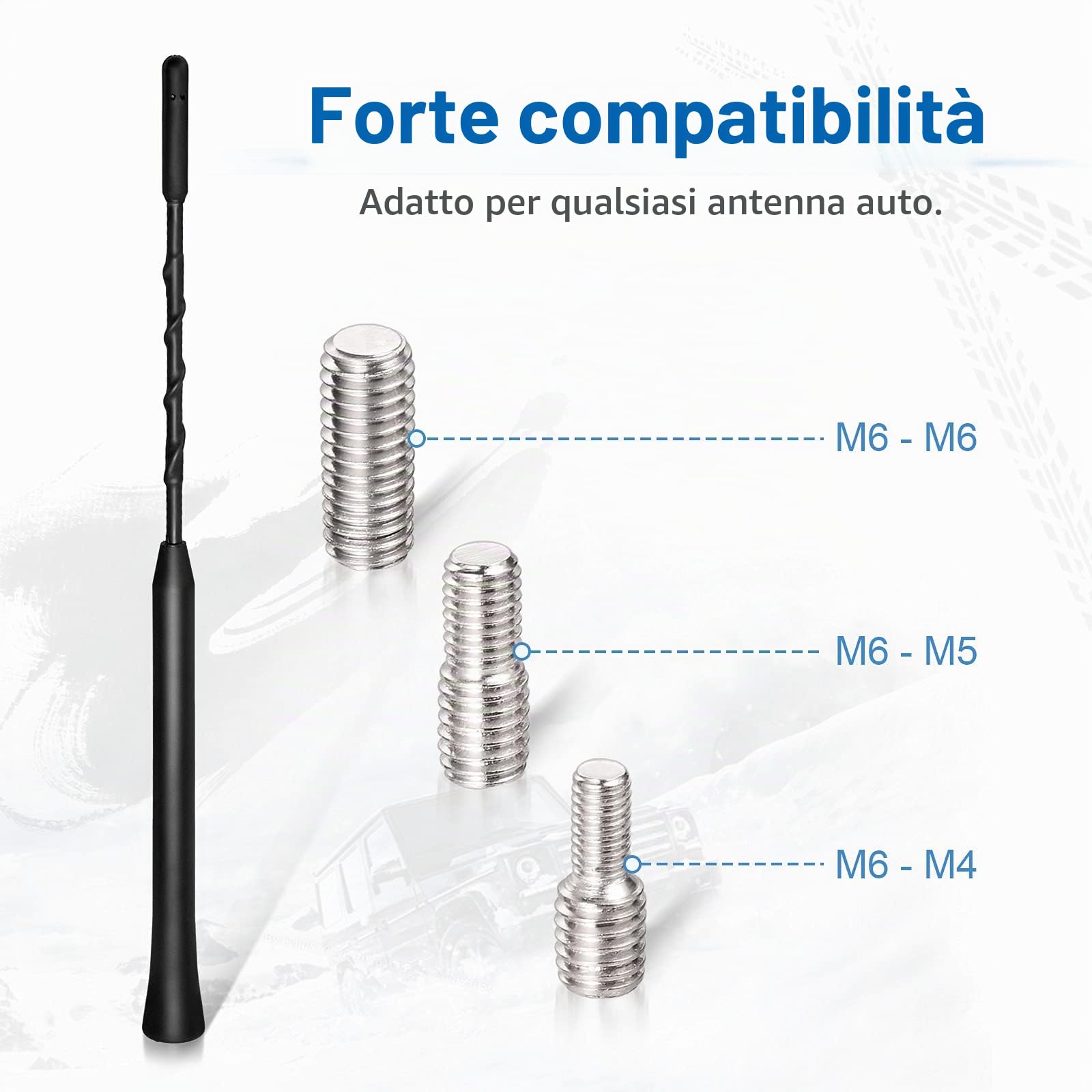 Eightwood Antenna Auto Autoradio Antenna Tetto 23cm Sostituzione Universale Antenna Auto con Funzione di Ricezione FM/Dab Potente