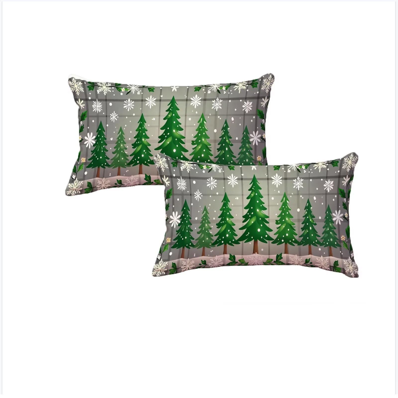 Housse coussin 60x90cm velours vert et taie oreiller salon lot de 2