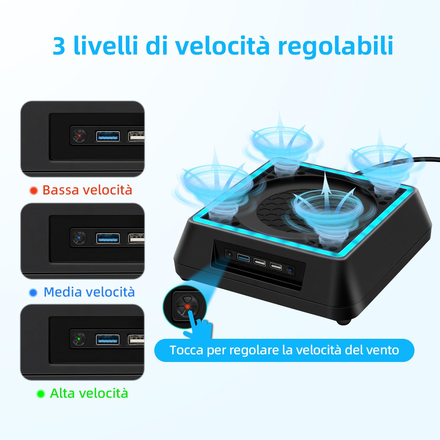 Ventola di Raffreddamento Aggiornata per Xbox Series X, Supporto di Raffreddamento con Indicatore LED e Sistema di Raffreddamento Regolabile a 3 Livelli di Velocità per Xbox Series X