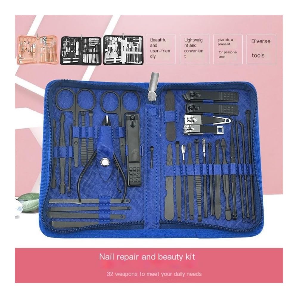 32-teiliges Nagelknipser-Set aus Edelstahl, professionelles Maniküre-Werkzeug für Füße, Zehennagelknipser, Fingernagelknipser