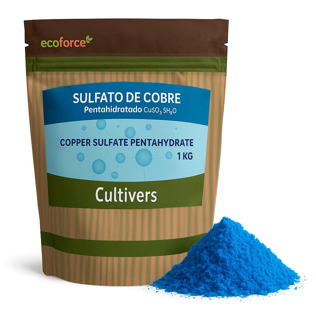CULTIVERS ECO10F00275 – Cuso4 Copper Sulphate Wet Powder, Multiple Purposes: Pool and Garden Cleaning, 1 kg