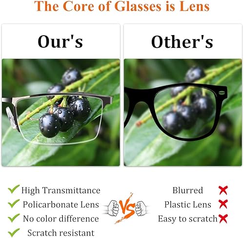 Miniatura 4 de Gafas de lectura para hombre, 0.5 con bloqueo de luz azul, lentes de lectura para lectores de metal