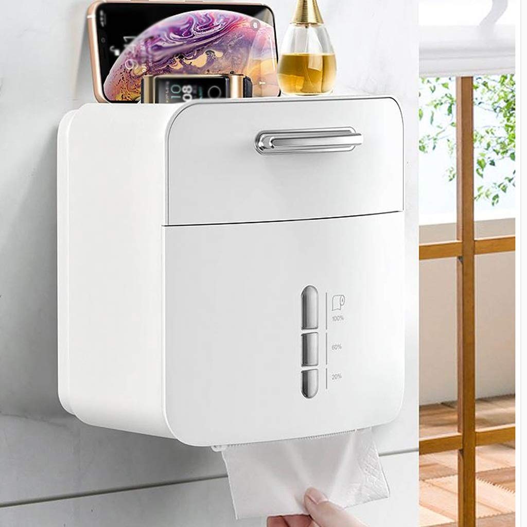 Portarrollos de papel higiénico resistente al agua y sin taladros, caja de papelrtarrollos de papel higiénico resistente al agua y sin taladros, caja de papel higiénico para montaje en pared