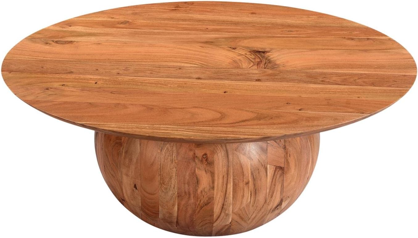 Moe's Home Collection Bradbury Circular Wood Coffee Table in Natural