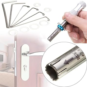 3 Piece Tubular Lock Pick Set,7 Pins Adjustable Tubular Lock Pick Tools 7.00MM 7.5MM 7.8MM
