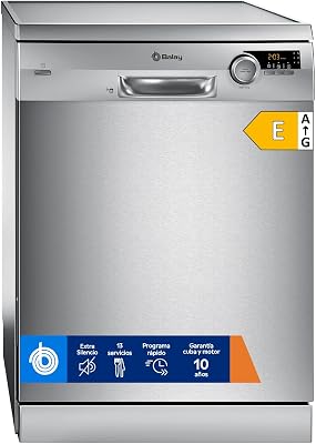 Balay - Lavavajillas, Libre Instalación, 13 Servicios, 60 cm de ancho, Silencioso, Acero Antihuellas, 3VS572IP          [Clase de eficiencia energética E]