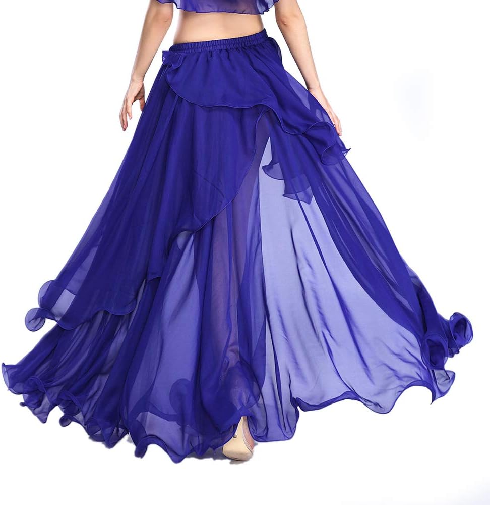 ROYAL SMEELA Chiffon Fairy Belly Dance Skirt Large Swing Skirts Women Belly Dancing Practice Clothing One Size, 11 Colors - Image 4