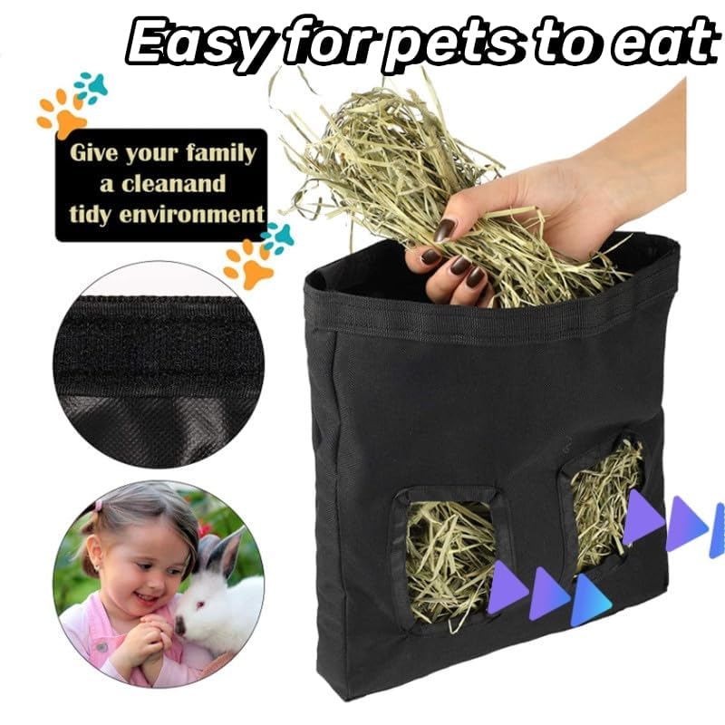 Borsa Per Fieno Per Conigli E Animali Piccoli - Tessuto Oxford Resistente, 25x28 Cm, Con Cinghia Metallica - Foto 5