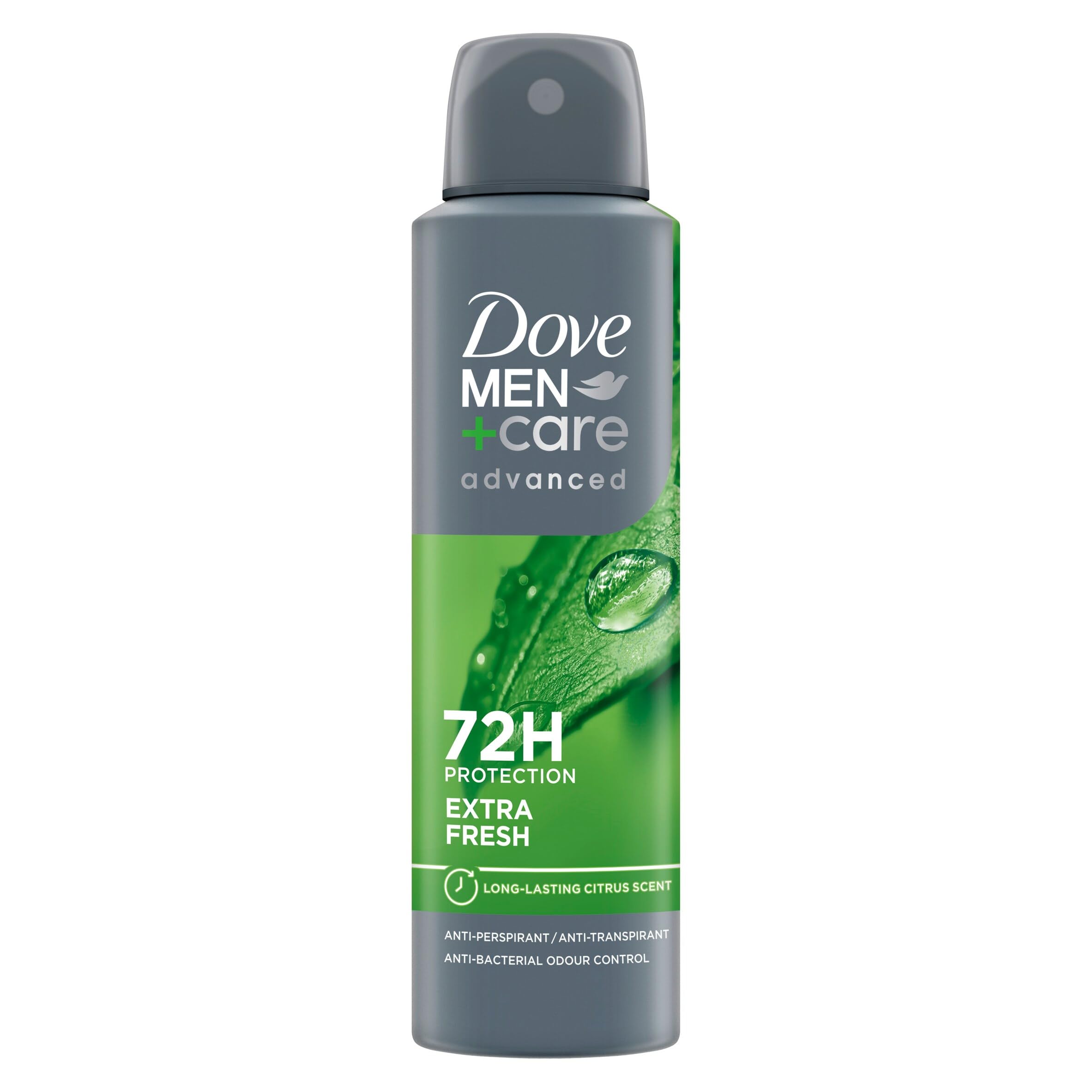 Dove Men+Care Advanced Extra Fresh Anti-Perspirant Aerosol Deodorant Spray with Triple Action technology & ¼ moisturising cream for 72 hour sweat and odour protection 6x 150 ml