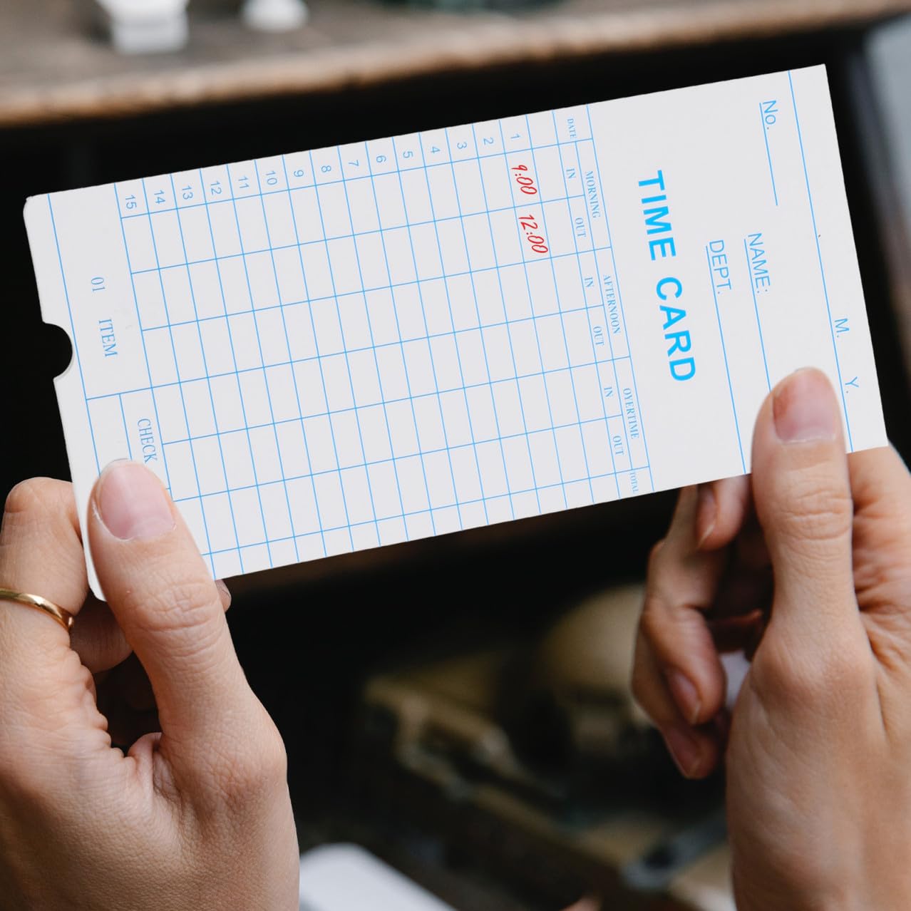 SEWACC Anwesenheitskarten und Feiner Verarbeitung 100 Doppelseitige aus Papier mit Flexiblem Design Stundenzettel und Zeiterfassung für Mitarbeiter im Büro